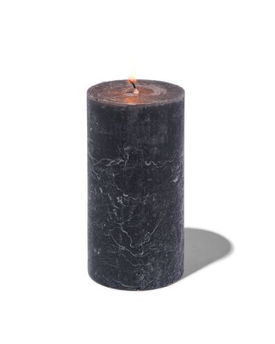 rustikale Kerze, 13 x 7 cm, anthrazit schwarz 7 x 13 - 13500711 - HEMA