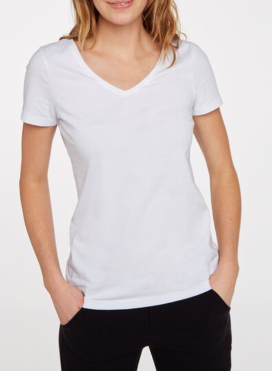 t-shirt femme blanc blanc - 1000004634 - HEMA