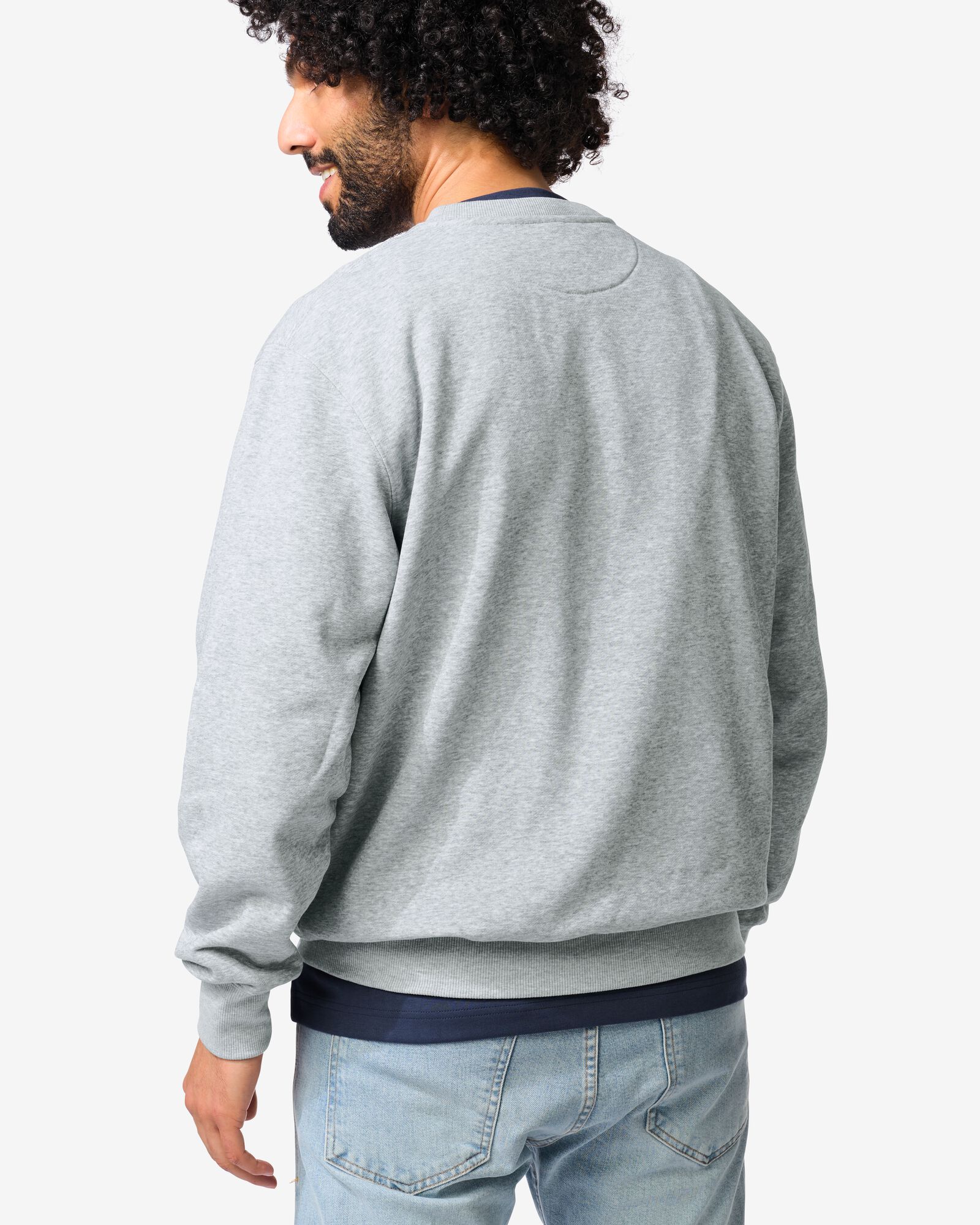 herentrui Daryl regular fit sweatstof lichtgrijs lichtgrijs - 2148120LIGHTGREY - HEMA