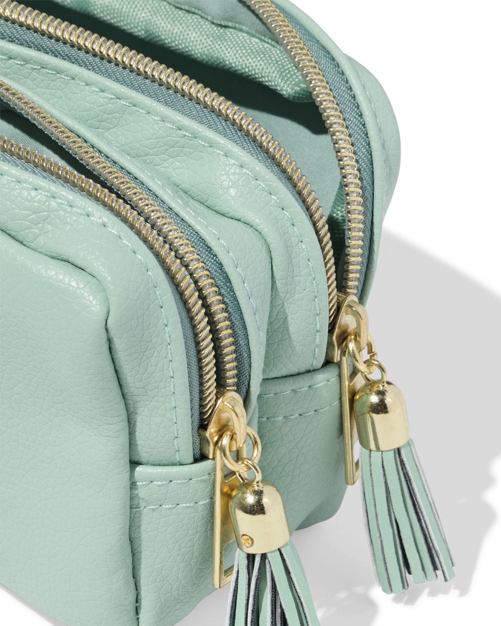 trousse double zip 22 x 6 x 10 cm PU - 14400462 - HEMA