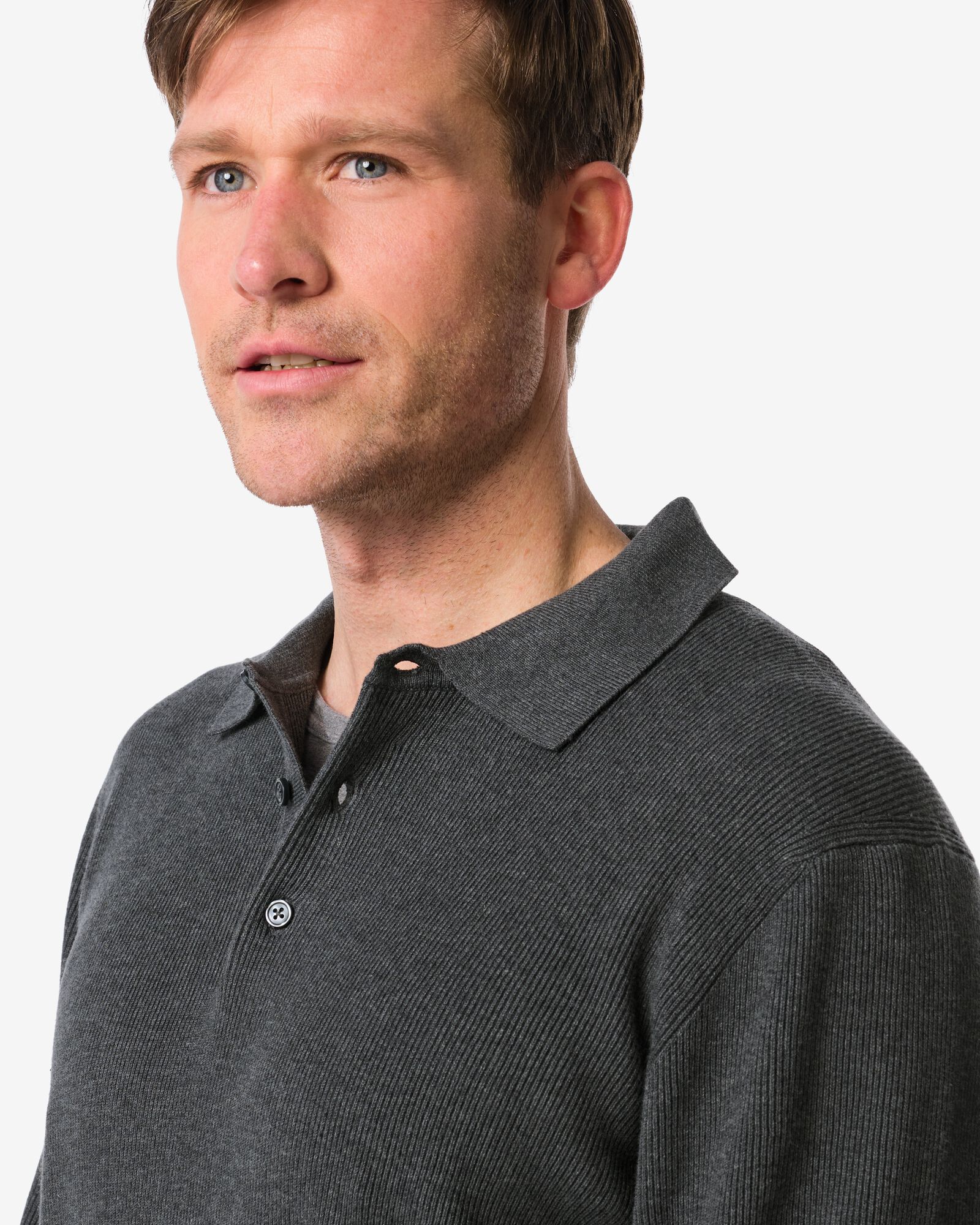 pull homme Karel  gris chin&eacute; gris chin&eacute; - 2130010GREYMELANGE - HEMA