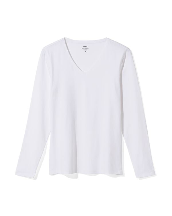 t-shirt femme blanc blanc - 1000005403 - HEMA