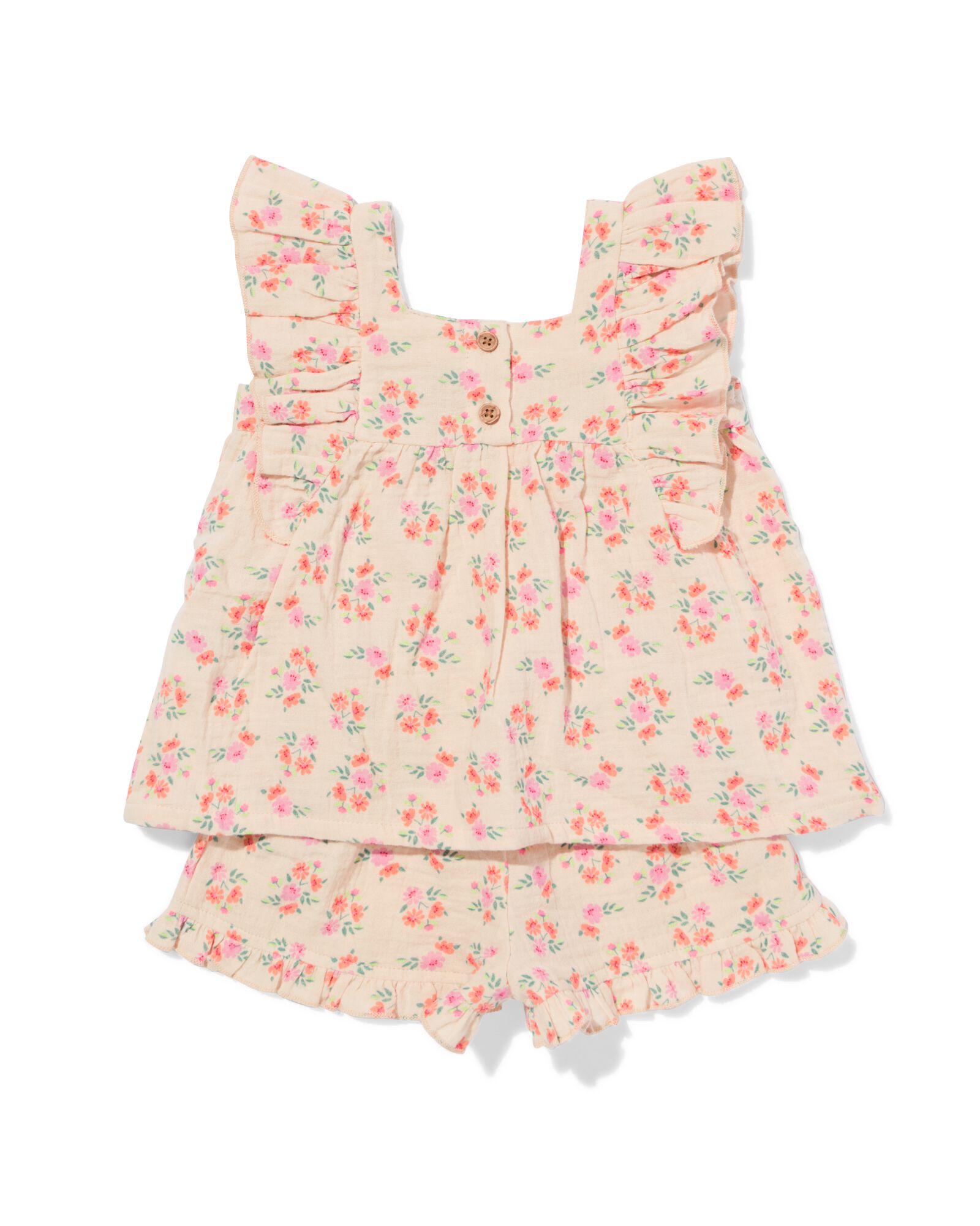 ensemble v&ecirc;tements b&eacute;b&eacute; mousseline fleurs &eacute;cru - 33008970ECRU - HEMA