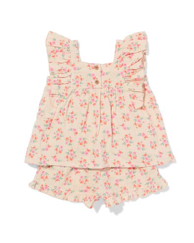ensemble v&ecirc;tements b&eacute;b&eacute; mousseline fleurs &eacute;cru - 33008970ECRU - HEMA