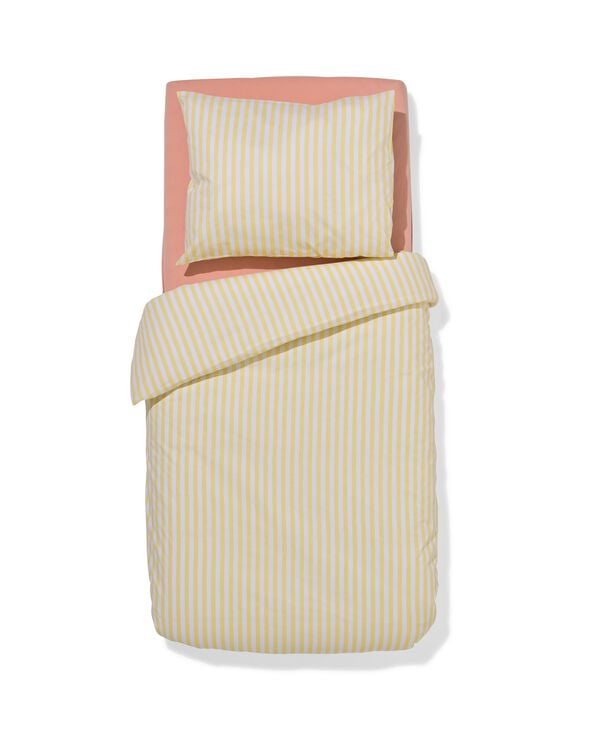 housse de couette tout-petit 120x150 coton doux rayures jaunes - 5730229 - HEMA