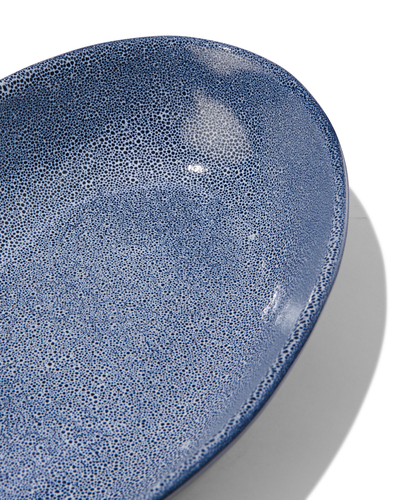 hohe Schale Porto, 30 cm, reaktive Glasur, weiß/blau - 9602260 - HEMA
