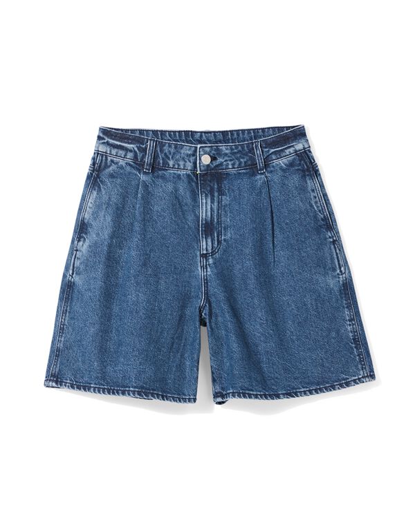 short femme large jean bleu moyen bleu moyen - 36209180MIDBLUE - HEMA