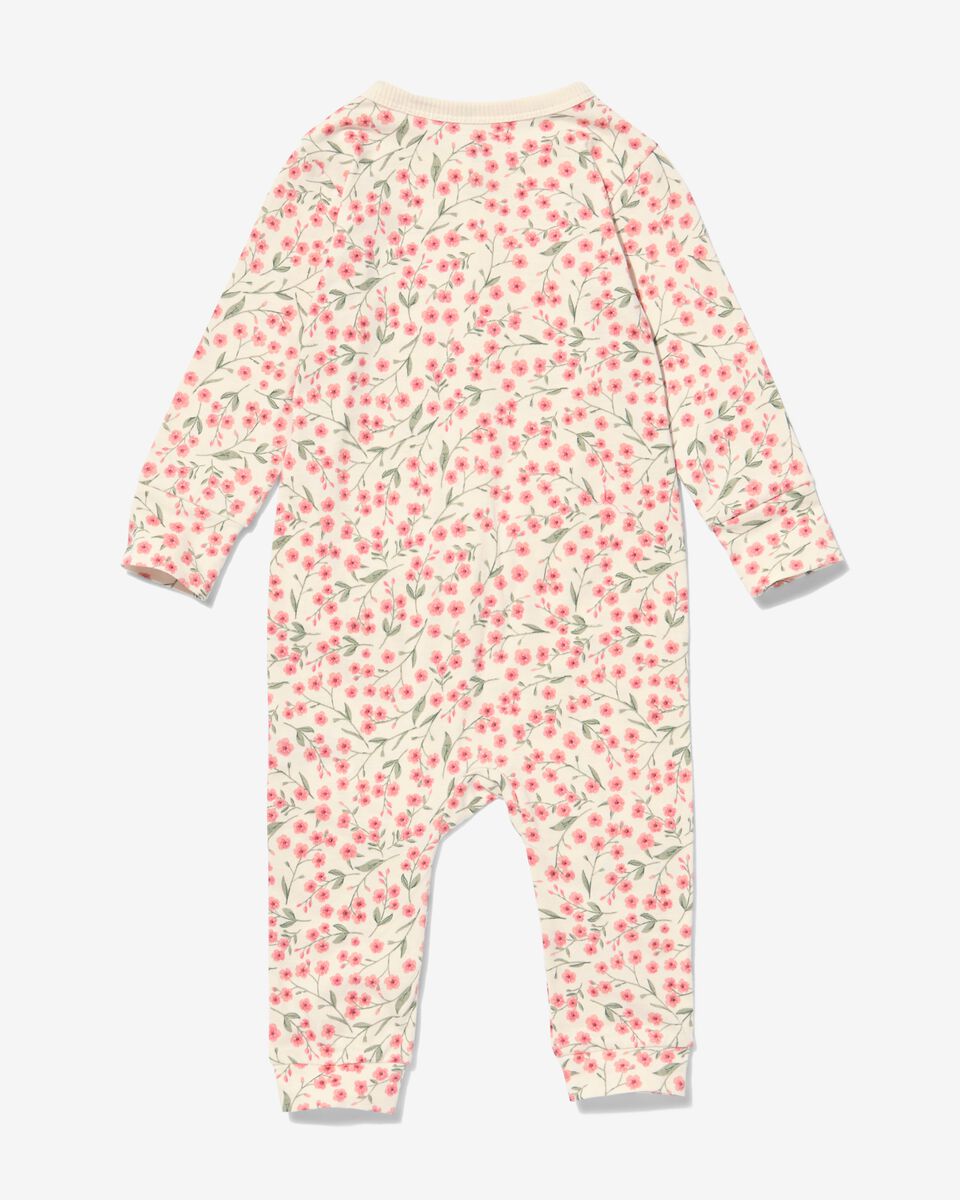 Baby-Pyjama, Baumwolle, Blumen eierschalenfarben 74/80 - 33390921 - HEMA