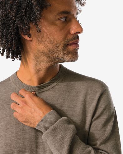 herentrui Nyck merinowol taupe taupe - 2129930TAUPE - HEMA