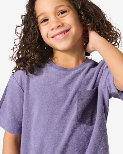 t-shirt enfant tissu éponge violet 146/152 - 30782679 - HEMA