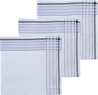 3er-Pack Taschentücher, blau, 40 x 40 cm - 1400003 - HEMA