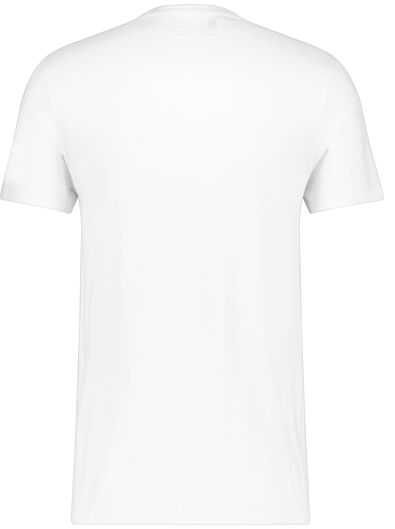 t-shirt homme slim fit col rond - extra long avec bambou blanc S - 34272741 - HEMA