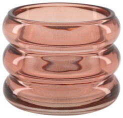 sfeerlichthouder glas donut Ø7x5.5 roze - 13322121 - HEMA