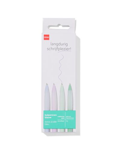 stylos grip caoutchouc encre bleue - 4 stylos - 14400611 - HEMA
