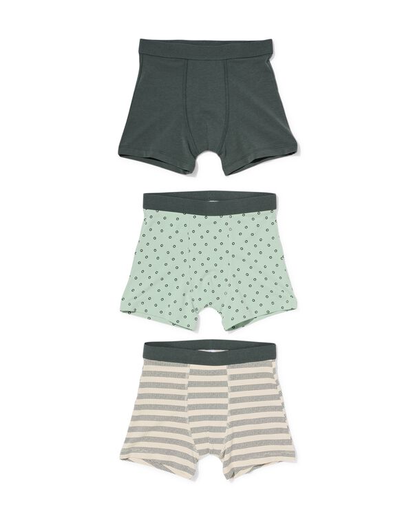 boxers enfant coton stretch pois - lot de 3 vert clair vert clair - 19290070LIGHTGREEN - HEMA