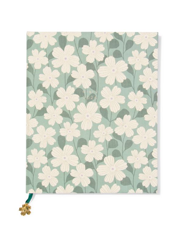 agenda de bureau 2026 26x21cm textile fleurs - 14500621 - HEMA