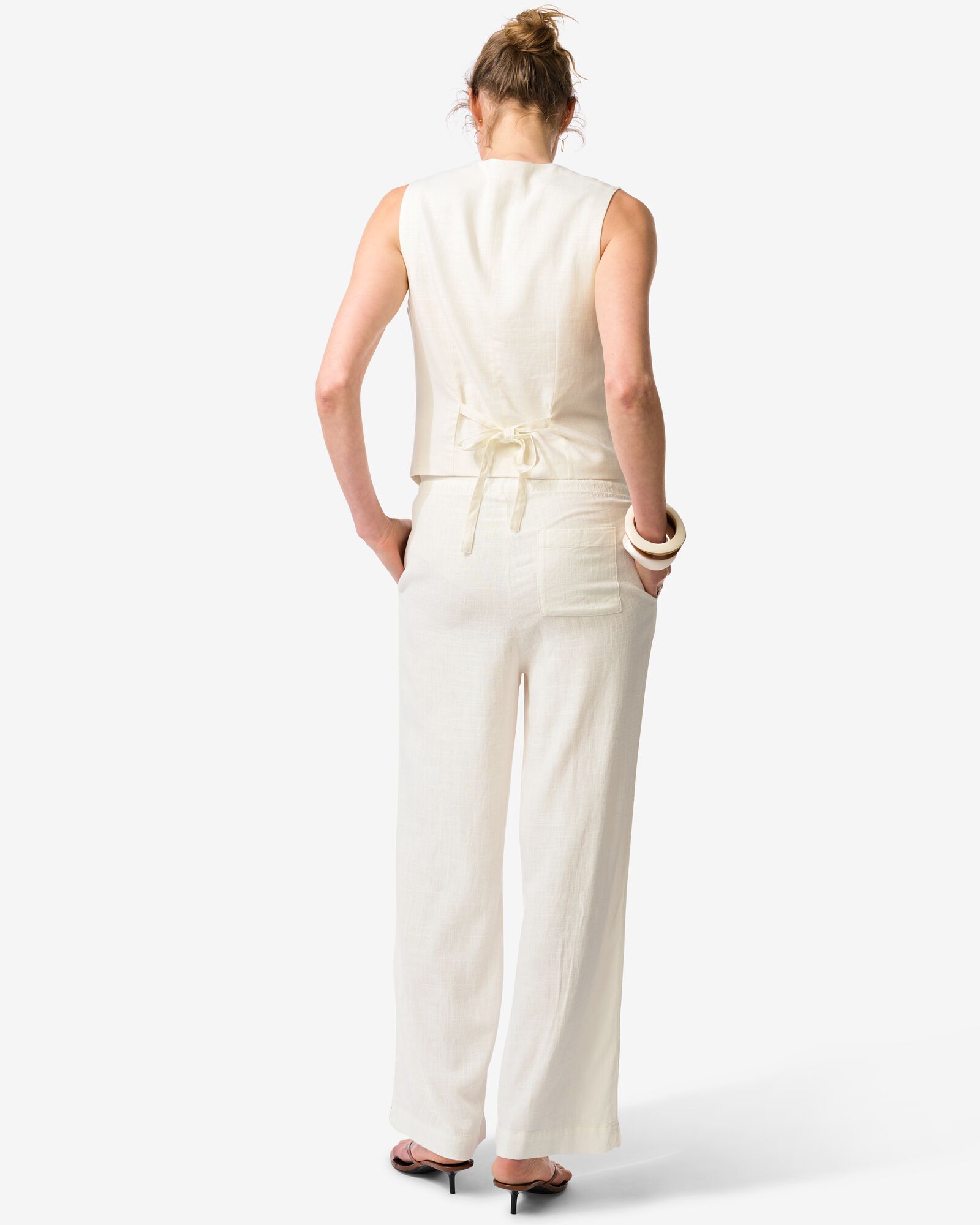 pantalon femme Tatum coupe droite blanc blanc - 36208680WHITE - HEMA