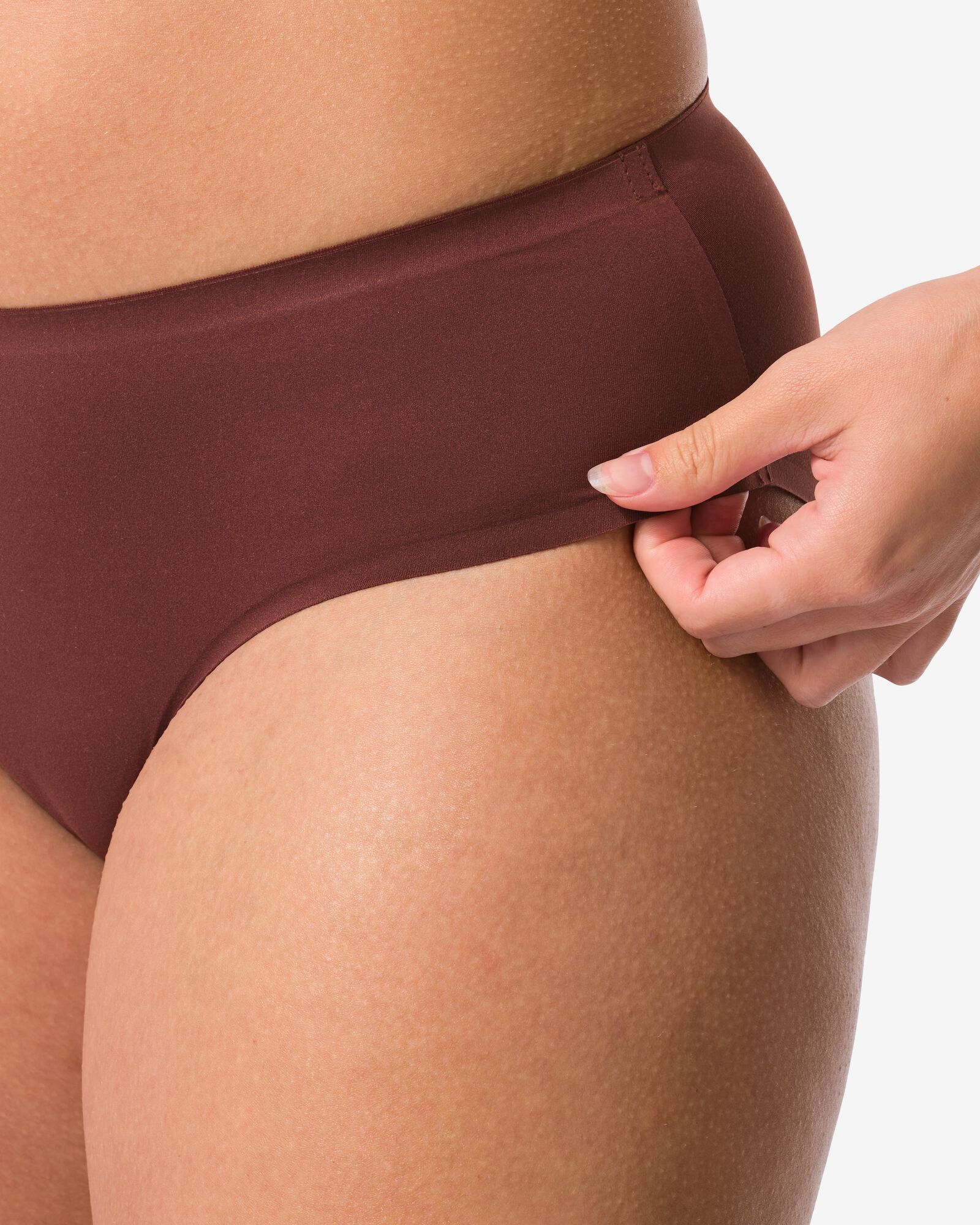 slip femme seconde peau microfibre marron fonc&eacute; - 19601114DARKBROWN - HEMA