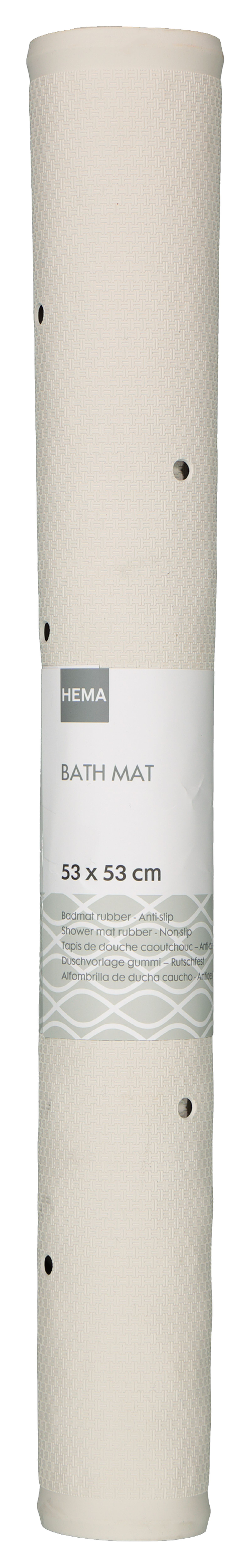 badmat 53x53 rubber anti-slip wit - 80380013 - HEMA