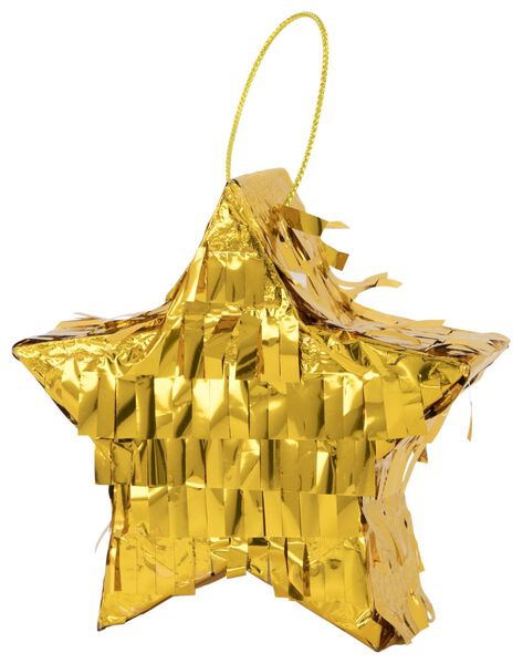 Mini-Piñata, goldener Stern, 12 x 12 x 4 cm - 14200721 - HEMA