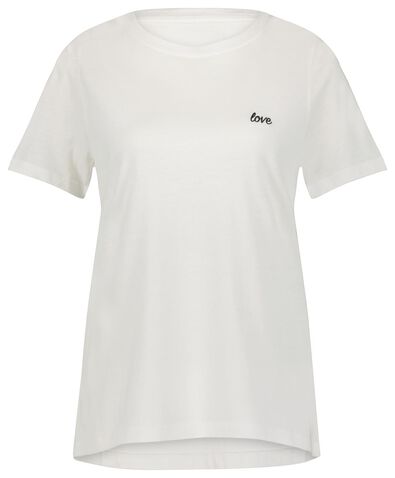 t-shirt femme love blanc cassé - 1000023979 - HEMA