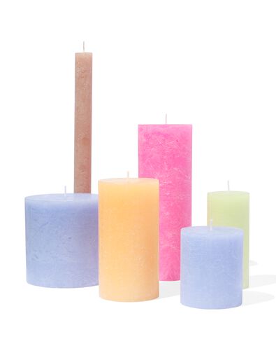 bougies rustiques vert menthe 5 x 11 - 13504006 - HEMA