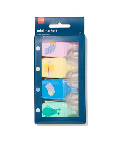 4er-Pack Mini-Textmarker, Weltraum - 14470126 - HEMA
