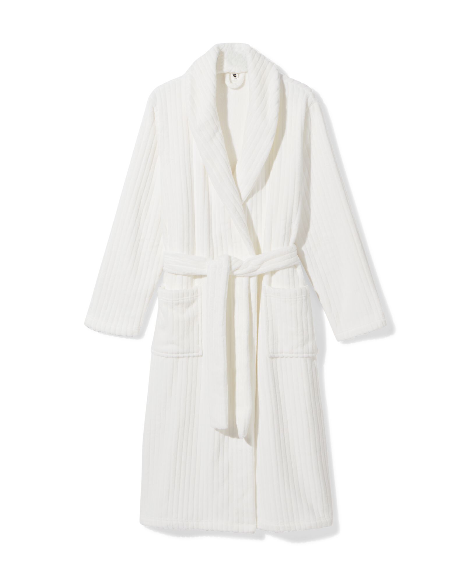 peignoir en molleton c&ocirc;tel&eacute; blanc S/M - 23450036 - HEMA