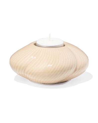 theelichthouder keramiek twist cr&egrave;me - 13325063 - HEMA