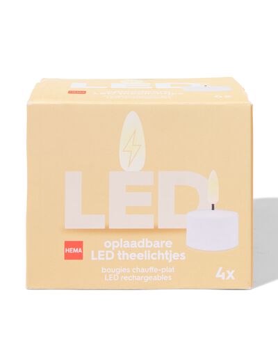 oplaadbare theelichtjes - 4 stuks - 13550076 - HEMA