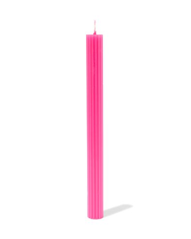 lange Haushaltskerze, gerippt, Ø 2 x 24 cm, neonpink - 13502926 - HEMA