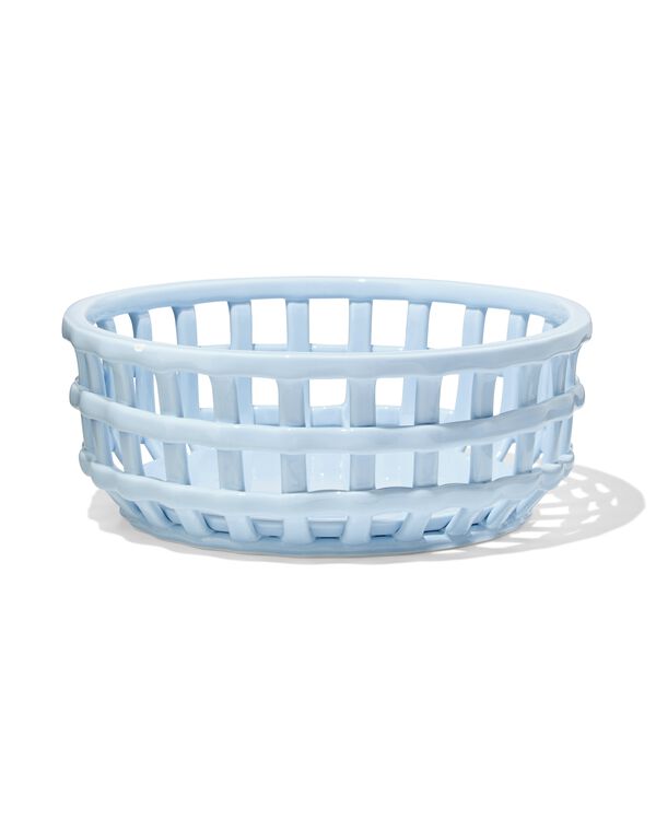 broodmand 25x25x10cm keramiek lichtblauw - 25800053 - HEMA