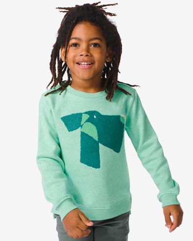 kindersweater met badstof hond groen 134/140 - 30778528 - HEMA