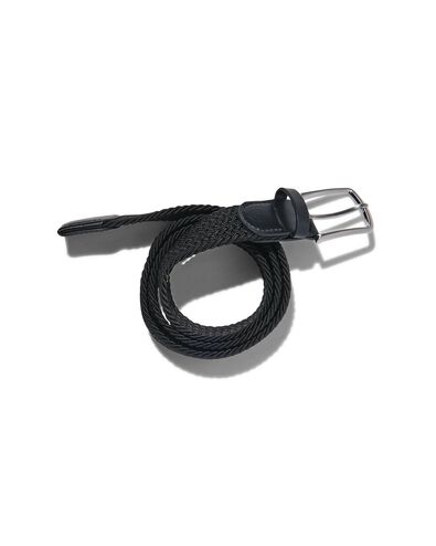 gevlochten elastische heren riem 3.5cm zwart zwart - 1000030030 - HEMA