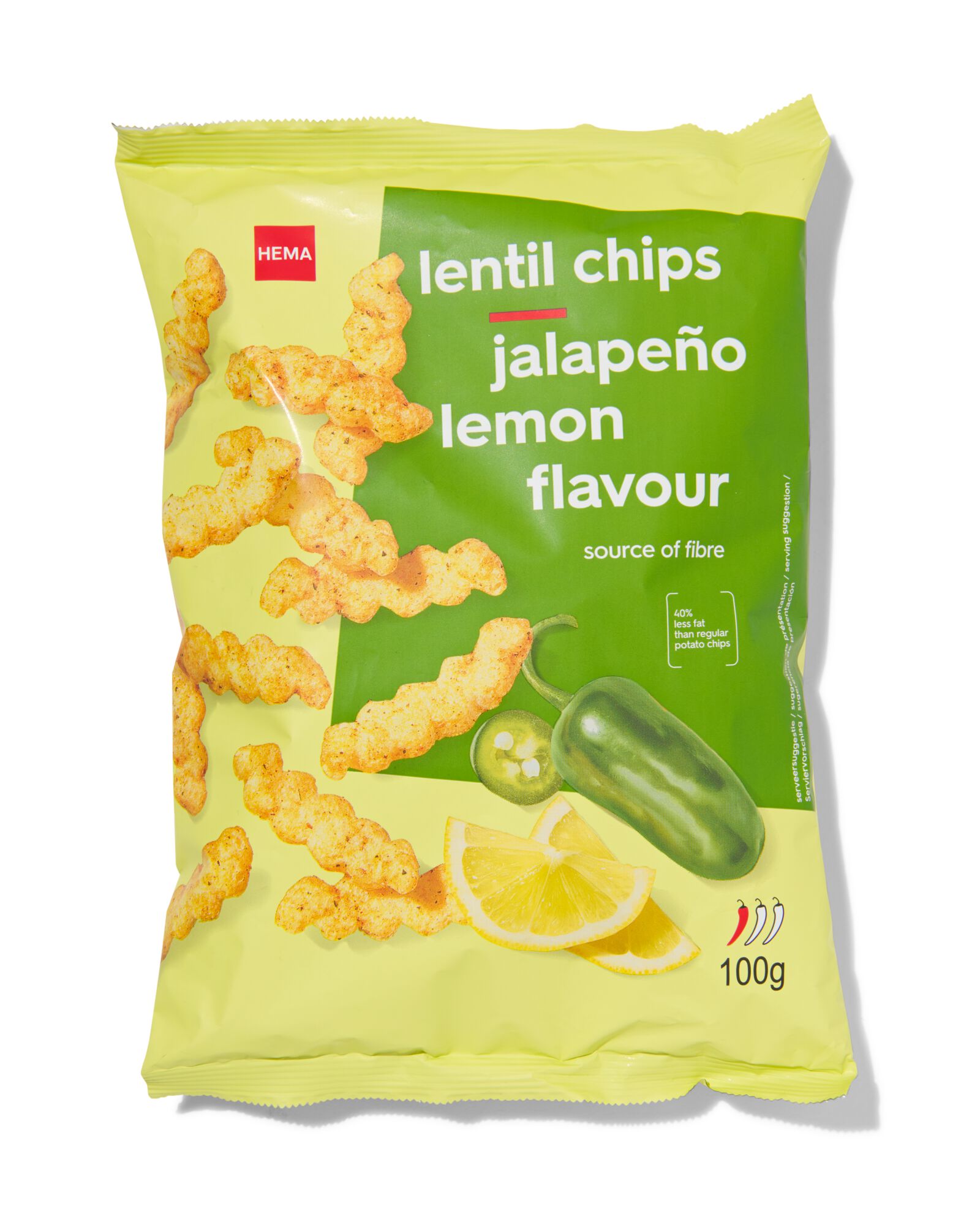 chips de lentilles au jalapeño et au citron 100g HEMA