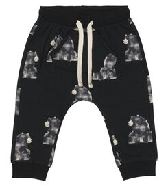 pantalon sweat bébé coton avec ours noir noir - 1000029150 - HEMA