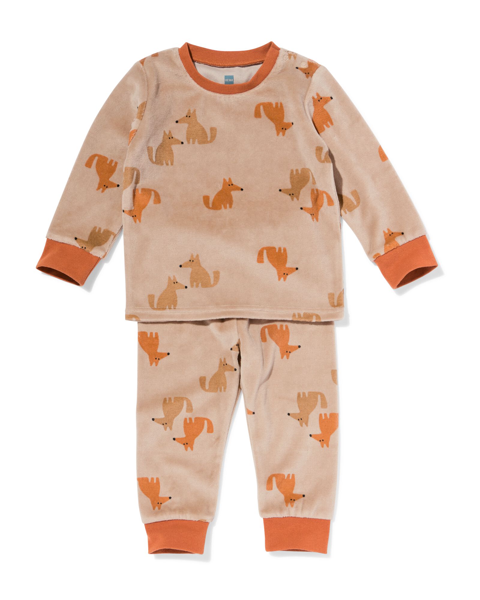 pyjama b&eacute;b&eacute; velours chiens marron marron - 33309250BROWN - HEMA