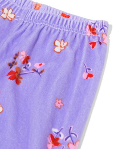 pyjama enfant velours fleurs lilas - 23099940LILAC - HEMA