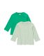 2 t-shirts bébé côtelés coton biologique vert 80 - 33100354 - HEMA