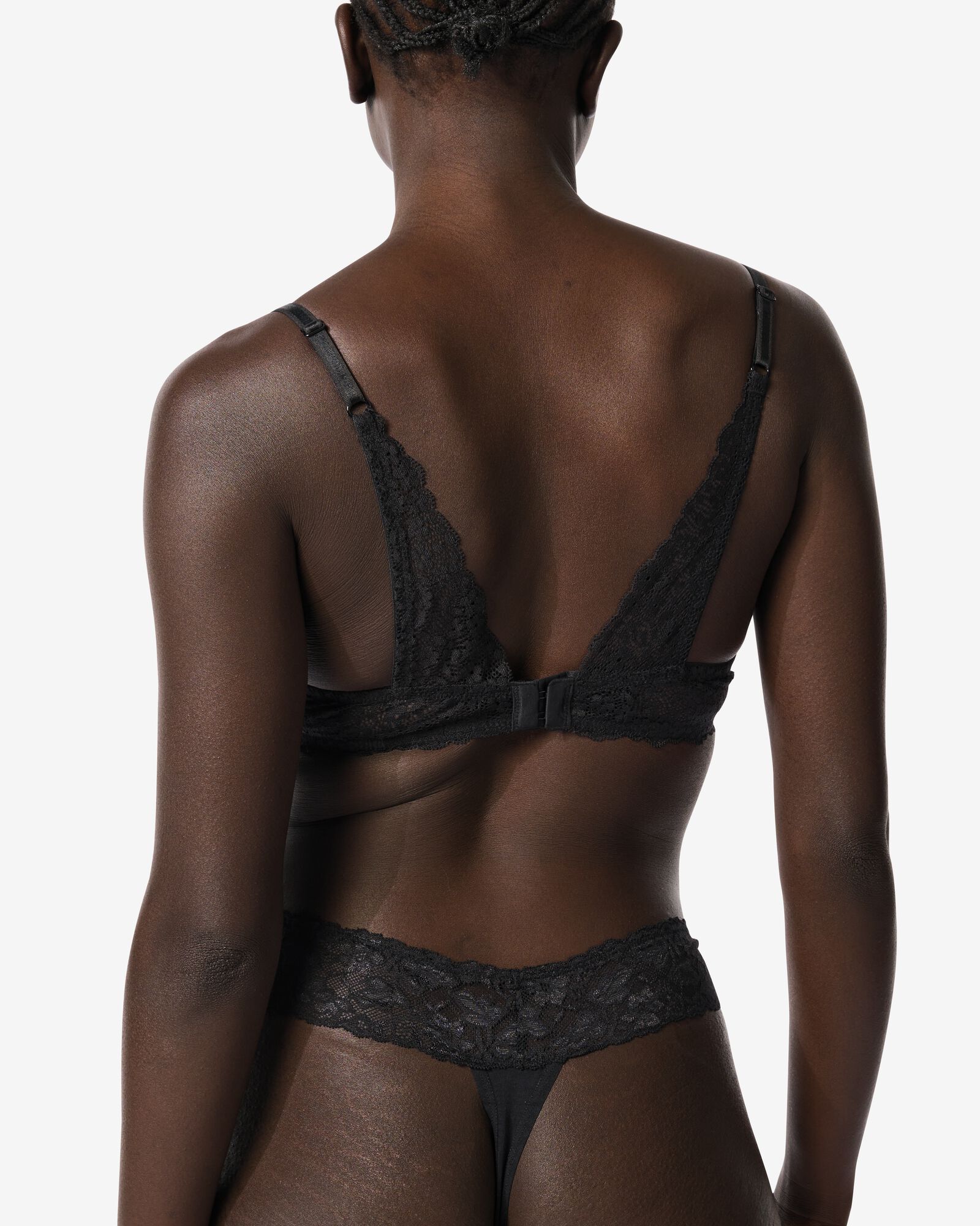 Damen-String, Baumwolle, mit Spitze schwarz - 19650090BLACK - HEMA