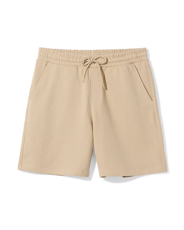 herenshort regular fit sweatstof beige beige - 2109970BEIGE - HEMA