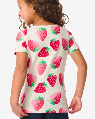 Kinder-T-Shirt, Erdbeeren pfirsich 110/116 - 30864159 - HEMA