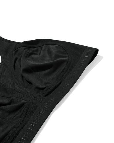soutien-gorge de sport non pr&eacute;form&eacute; sans armatures - support &eacute;lev&eacute; noir noir - 1000011982 - HEMA
