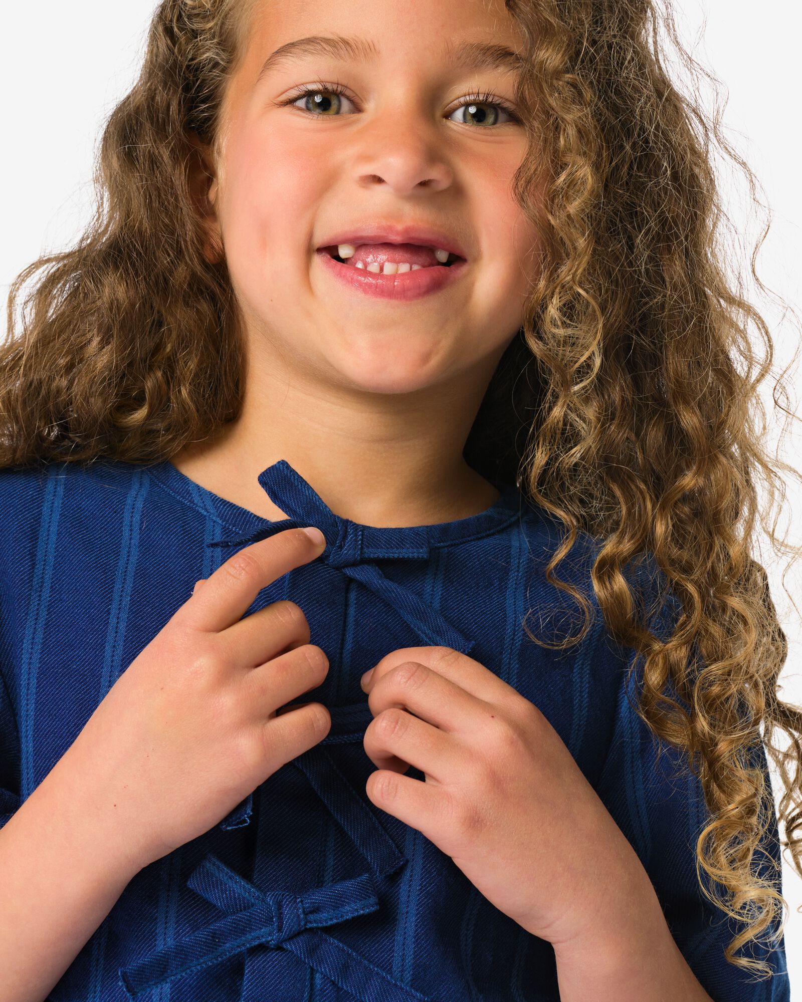 Kinderbluse gestreift dunkelblau - 30814816DARKBLUE - HEMA