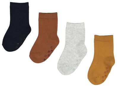 4 paires de chaussettes bébé côtelé marron - 1000021267 - HEMA