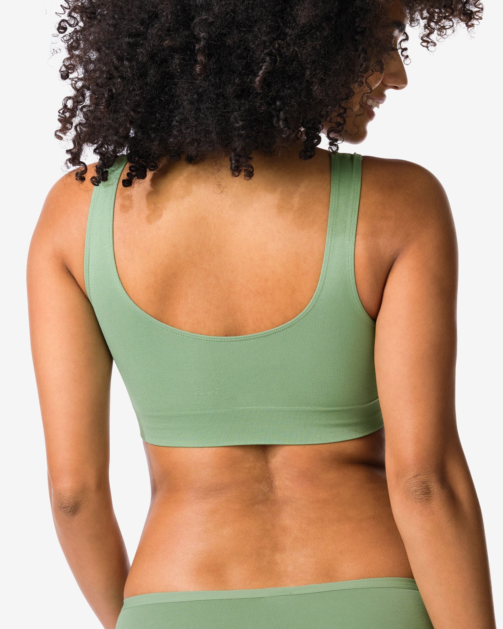 haut non pr&eacute;form&eacute; sans armature ni couture vert vert - 21805770GREEN - HEMA