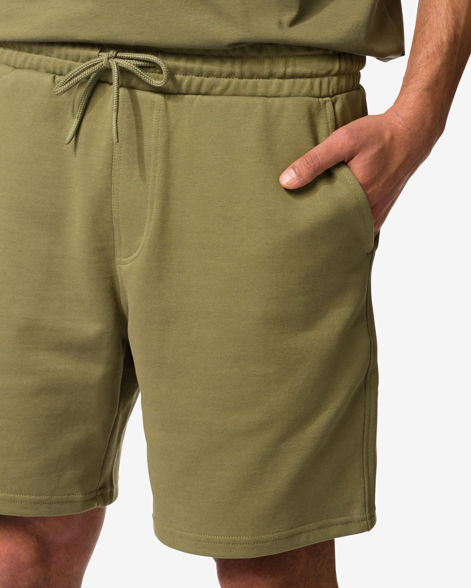 short sweat coupe droite homme vert moyen vert moyen - 2109940MIDGREEN - HEMA