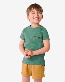 t-shirt enfant avec poche poitrine vert vert - 1000030906 - HEMA