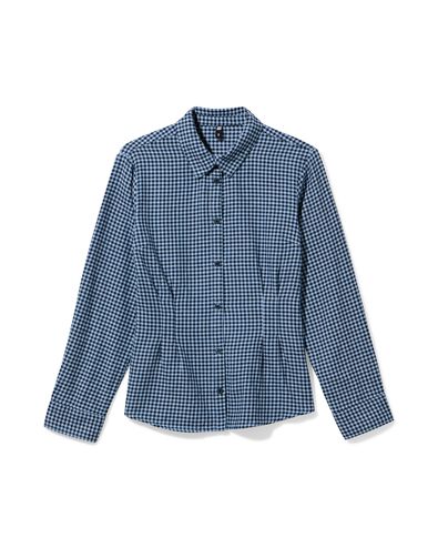 dames overshirt Donna flanel ruiten blauw blauw - 36205180BLUE - HEMA