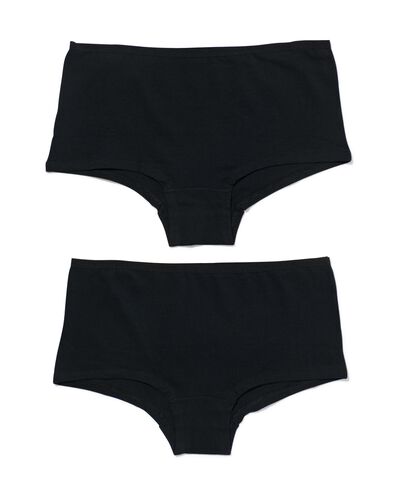 2 shorties femme coton stretch noir noir - 1000030352 - HEMA
